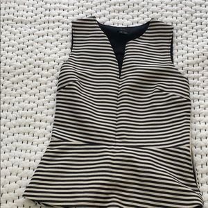 Size 4 peplum sleeveless theory striped shirt